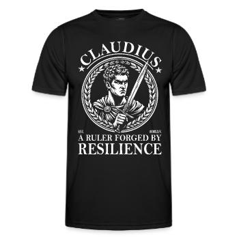 Claudius – Ein Herrscher, geformt durch Widerstand - Männer Funktions-T-Shirt - Schwarz - Vorne - AI Model Male 178 dark (178cm)