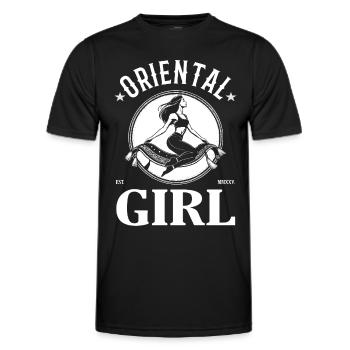 Oriental Girl – frau auf fliegenden Teppich - Männer Funktions-T-Shirt - Schwarz - Vorne - AI Model Male 178 dark (178cm)