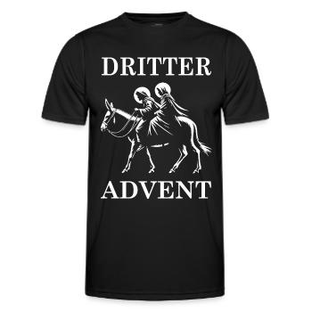 Dritter Advent – Auf dem Weg nach Bethlehem - Männer Funktions-T-Shirt - Schwarz - Vorne - AI Model Male 178 dark (178cm)