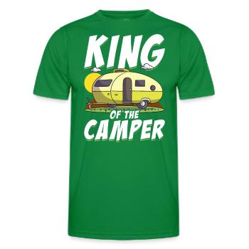 King Of The Camper Funny Camping - Men's Functional T-Shirt - kelly green - Front - AI Model Male 178 dark (178cm)