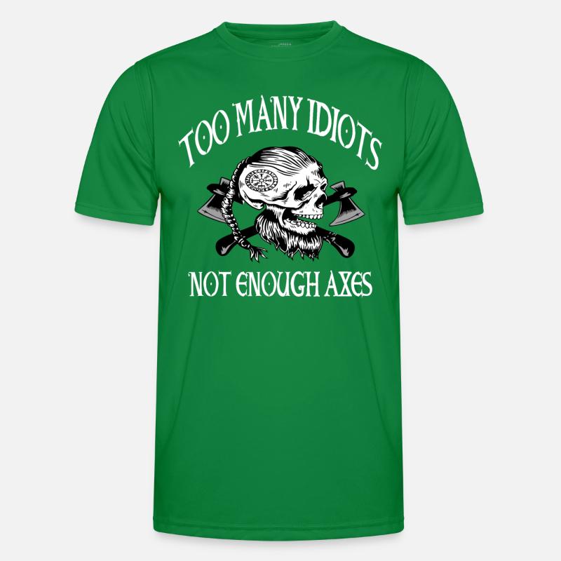 Wikinger Skull Totenkopf Axt Walhalla Männer Funktions-T-Shirt