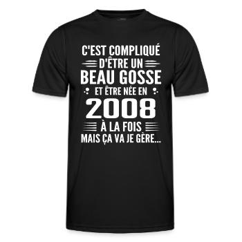 Toujours Beau Gosse 2008 Geburtstagsgeschenk 2008 - Männer Funktions-T-Shirt - Schwarz - Vorne - AI Model Male 178 dark (178cm)