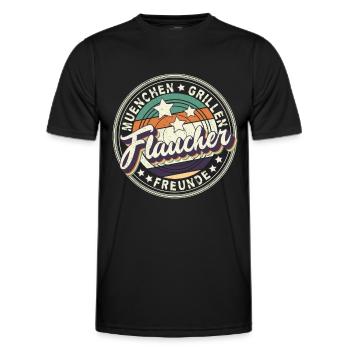 Flaucher München Münchner Sommer Grillen Isar - Männer Funktions-T-Shirt - Schwarz - Vorne - AI Model Male 178 dark (178cm)