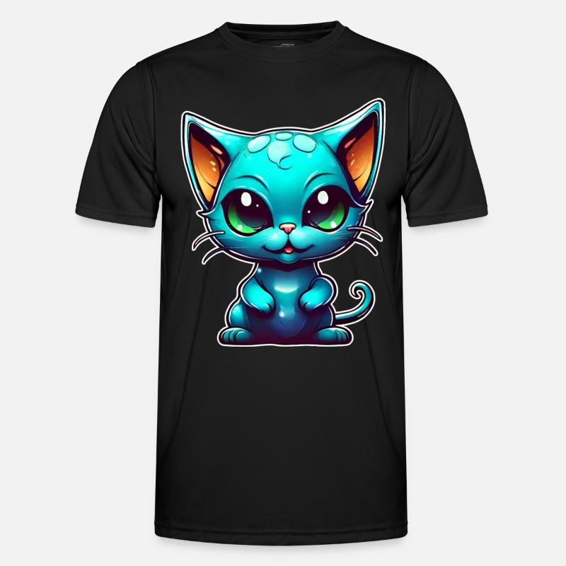 Cute Alien Cat - Men's Functional T-Shirt - black