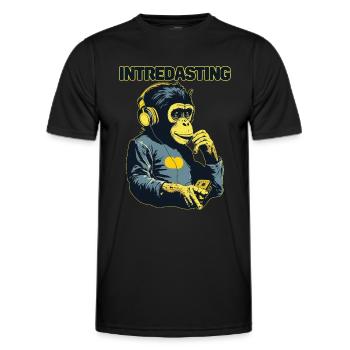 Faszinierende Beats - Interessanter Affe - Männer Funktions-T-Shirt - Schwarz - Vorne - AI Model Male 178 dark (178cm)
