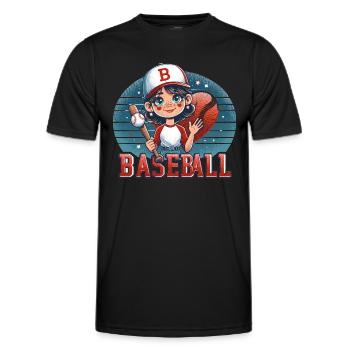 Little Leaguer's Big League Smile - Men's Functional T-Shirt - black - Front - AI Model Male 178 dark (178cm)