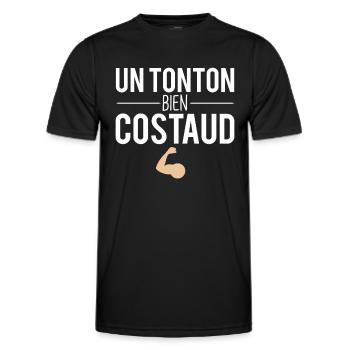 Tonton bien costaud cadeau tonton humour - T-shirt sport Homme - noir - Devant - AI Model Male 178 dark (178cm)