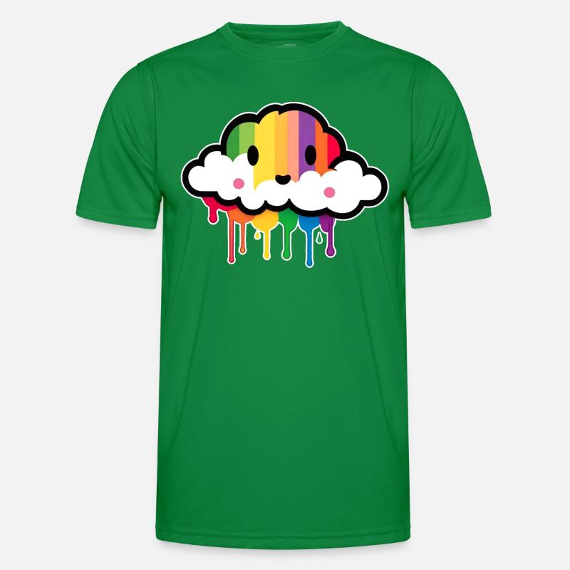Cute Cloud Raining Rainbow Colors Men's Functional T-Shirt