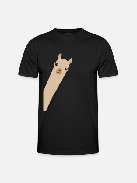 Alpaca Lama Gift Smile Hello - Men's Functional T-Shirt - black