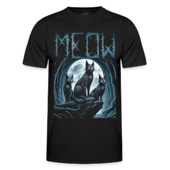 Black Metal Cat Goth and Death Metal - Men's Functional T-Shirt - black - Front - AI Model Male 178 dark (178cm)