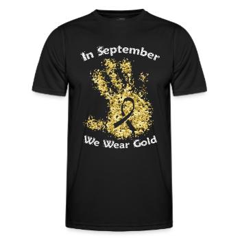 Septembre We Wear Gold Sensibilisation au cancer infantile - T-shirt sport Homme - noir - Devant - AI Model Male 178 dark (178cm)