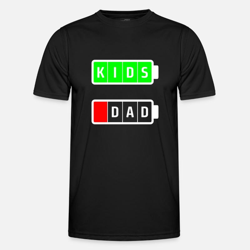 dad kids white - Männer Funktions-T-Shirt - Schwarz