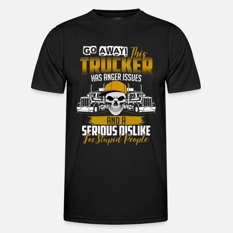 Trucker anger issues - Men's Functional T-Shirt - black