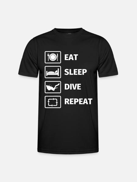 Duiken Duiker gift grappige zeggen - Functioneel T-shirt voor mannen - zwart