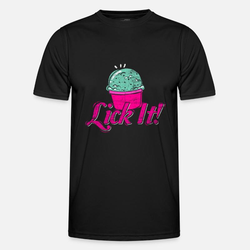 Eis lecken Softeis Geschenkidee Sommer Frühling Männer Funktions-T-Shirt
