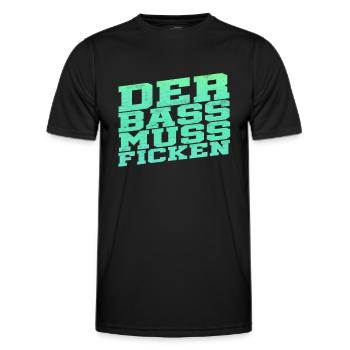 Der Bass muss ficken - Männer Funktions-T-Shirt - Schwarz - Vorne - AI Model Male 178 dark (178cm)