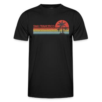 San Francisco California vintage retro - Men's Functional T-Shirt - black - Front - AI Model Male 178 dark (178cm)