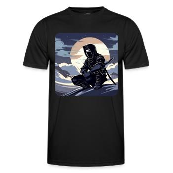 Mysterious Ninja Warrior - Men's Functional T-Shirt - black - Front - AI Model Male 178 dark (178cm)