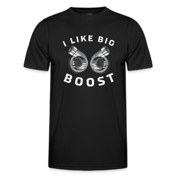 Ich mag Big Boost - Turbolader | Autotuner-Geschenk - Männer Funktions-T-Shirt - Schwarz - Vorne - AI Model Male 178 dark (178cm)