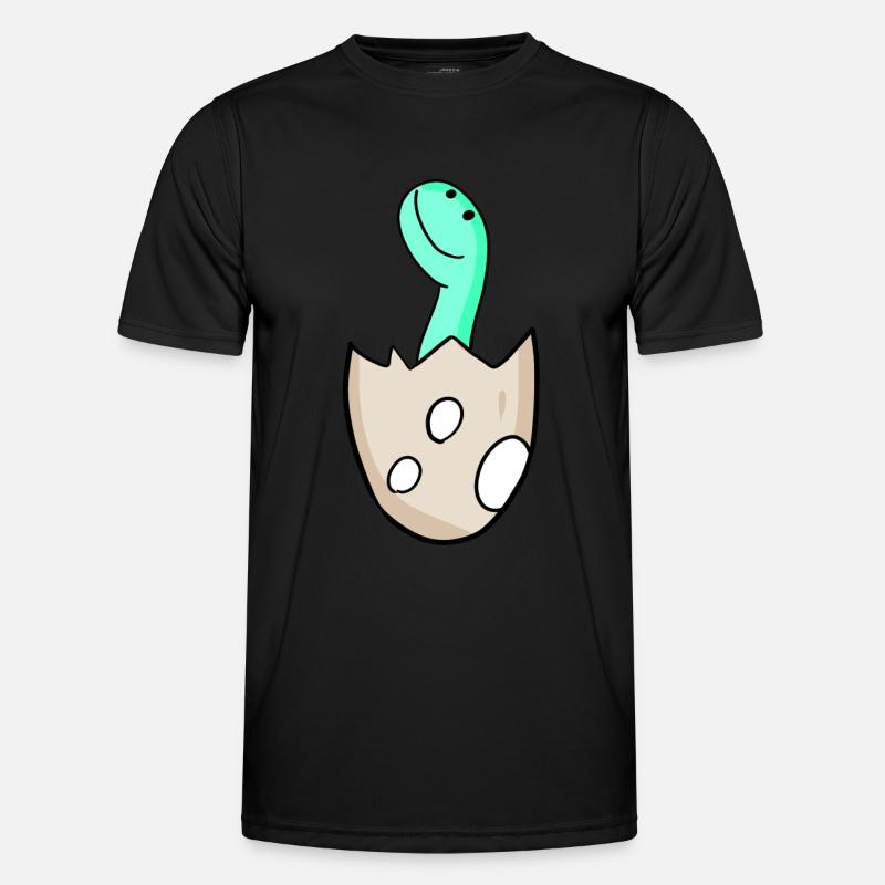 Dinosaur Egg Dino Motif - Men's Functional T-Shirt - black