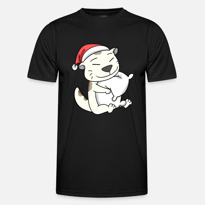 Katze Niedlich Devon Rex Müde Weihnachten Männer Funktions-T-Shirt