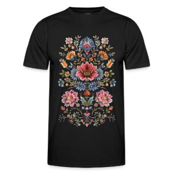 Originelles Blumenmuster - Männer Funktions-T-Shirt - Schwarz - Vorne - AI Model Male 178 dark (178cm)