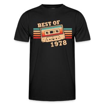 Best Of 1978 Vintage Retro Kassette - Männer Funktions-T-Shirt - Schwarz - Vorne - AI Model Male 178 dark (178cm)