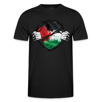 Free Palestine Stand With Palestine - Men's Functional T-Shirt - black - Front - AI Model Male 178 dark (178cm)