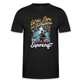 Für Kanu Abenteurer und Vollzeit Papas! - Männer Funktions-T-Shirt - Schwarz - Vorne - AI Model Male 178 dark (178cm)
