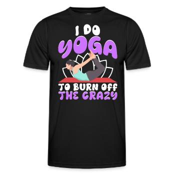 Je fais du yoga pour brûler les fous - T-shirt sport Homme - noir - Devant - AI Model Male 178 dark (178cm)