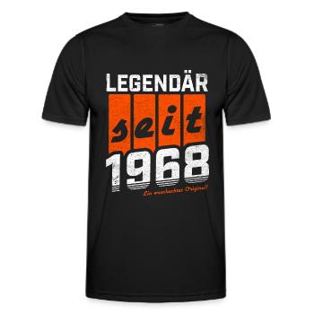 LEGENDÄR SEIT 1968 WASCHECHTES ORIGINAL GEBURTSTAG - Männer Funktions-T-Shirt - Schwarz - Vorne - AI Model Male 178 dark (178cm)