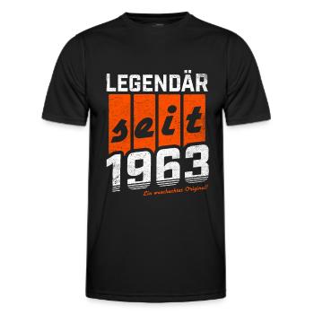 LEGENDÄR SEIT 1963 WASCHECHTES ORIGINAL GEBURTSTAG - Männer Funktions-T-Shirt - Schwarz - Vorne - AI Model Male 178 dark (178cm)