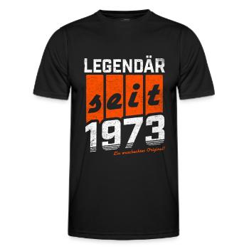 LEGENDÄR SEIT 1973 WASCHECHTES ORIGINAL GEBURTSTAG - Männer Funktions-T-Shirt - Schwarz - Vorne - AI Model Male 178 dark (178cm)
