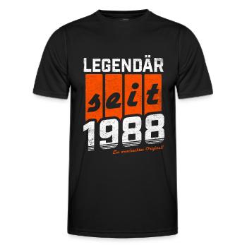 LEGENDÄR SEIT 1988 WASCHECHTES ORIGINAL GEBURTSTAG - Männer Funktions-T-Shirt - Schwarz - Vorne - AI Model Male 178 dark (178cm)