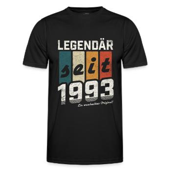 LEGENDÄR SEIT 1993 WASCHECHTES ORIGINAL GEBURTSTAG - Männer Funktions-T-Shirt - Schwarz - Vorne - AI Model Male 178 dark (178cm)