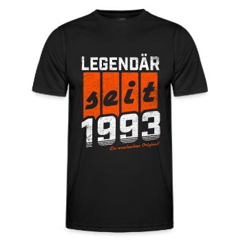 LEGENDÄR SEIT 1993 WASCHECHTES ORIGINAL GEBURTSTAG - Männer Funktions-T-Shirt - Schwarz - Vorne - AI Model Male 178 dark (178cm)