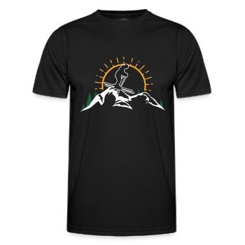 ski snowboard mountain sunset skiing skier skier - Männer Funktions-T-Shirt - Schwarz - Vorne - AI Model Male 178 dark (178cm)