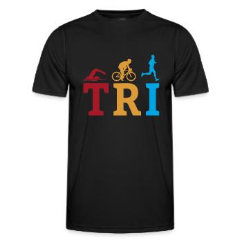 TRI Triathlete Triathlon - Men's Functional T-Shirt - black - Front - AI Model Male 178 dark (178cm)