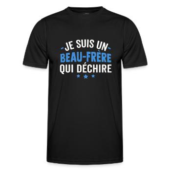 je suis un beau frère qui déchire - T-shirt sport Homme - noir - Devant - AI Model Male 178 dark (178cm)