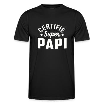 Certifié super papi cadeau grand père - T-shirt sport Homme - noir - Devant - AI Model Male 178 dark (178cm)