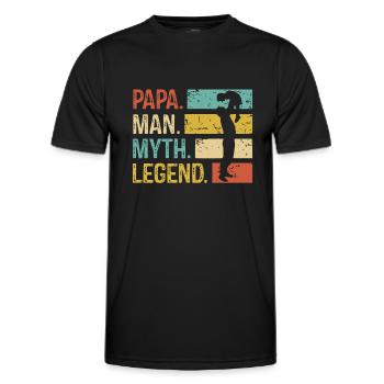 Papa man myth legend shirt - Männer Funktions-T-Shirt - Schwarz - Vorne - AI Model Male 178 dark (178cm)