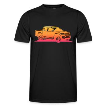 sunrise pick up retro T-Shirt Pick-up - Männer Funktions-T-Shirt - Schwarz - Vorne - AI Model Male 178 dark (178cm)