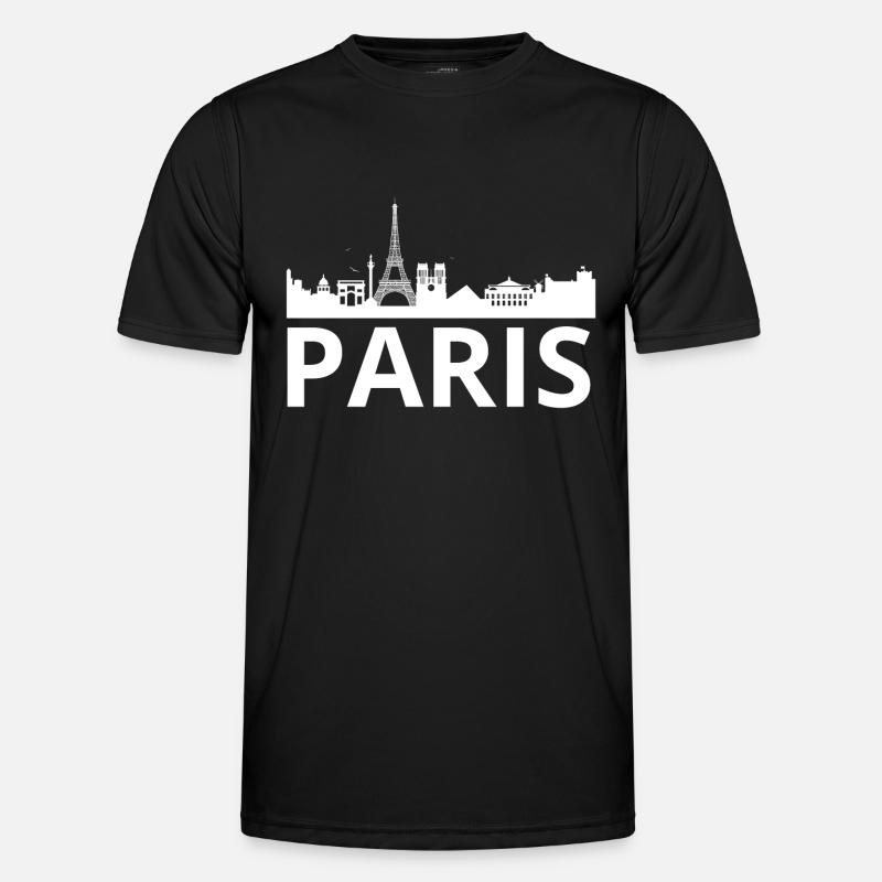 Paris Skyline Eiffel Louvre frankreich - Männer Funktions-T-Shirt - Schwarz