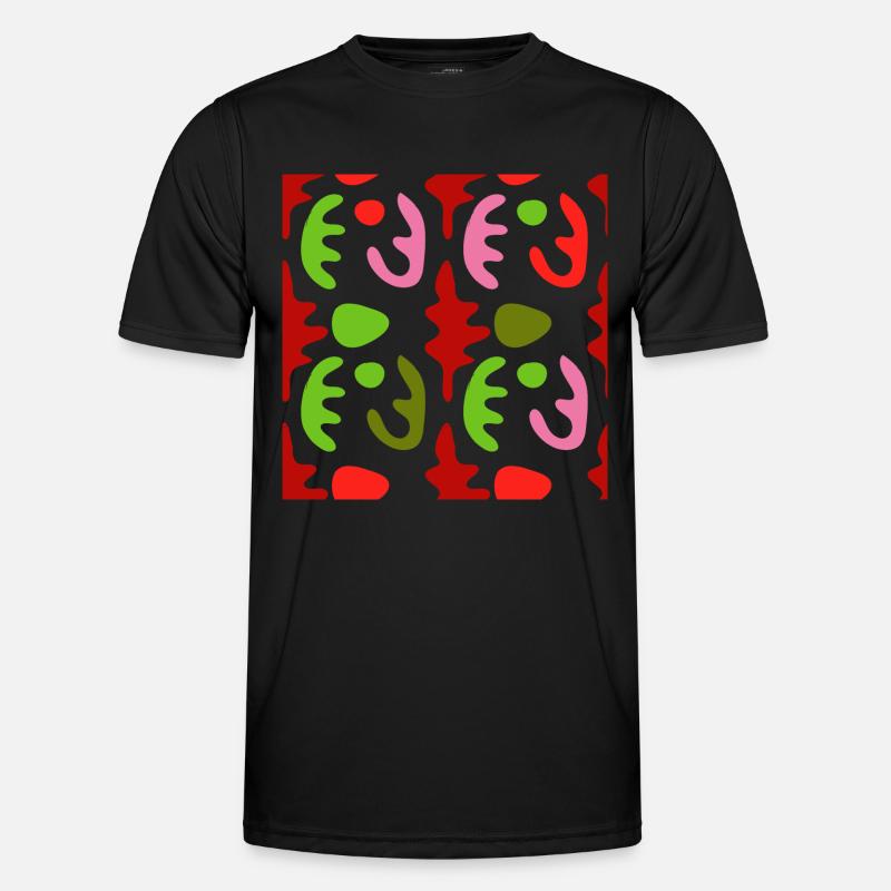 abstrakte, bunte Formen Männer Funktions-T-Shirt