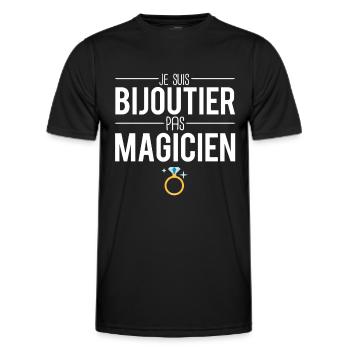 Je suis bijoutier pas magicien cadeau bijoutier - T-shirt sport Homme - noir - Devant - AI Model Male 178 dark (178cm)