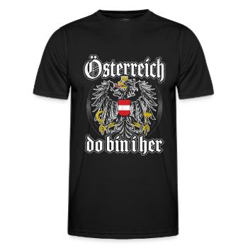 ÖSTERREICH DO BIN I HER ADLER WAPPEN AUSTRIA - Männer Funktions-T-Shirt - Schwarz - Vorne - AI Model Male 178 dark (178cm)