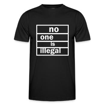 Anti Nazi saying - Men's Functional T-Shirt - black - Front - AI Model Male 178 dark (178cm)
