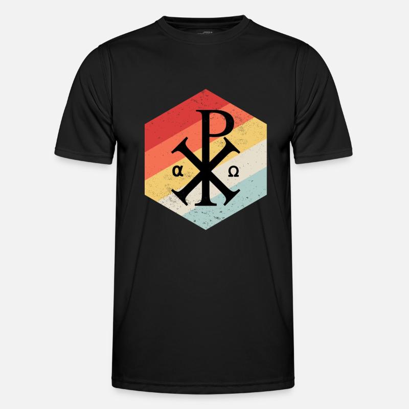 Jesus Chi Rho Das Christusmonogramm - Männer Funktions-T-Shirt - Schwarz
