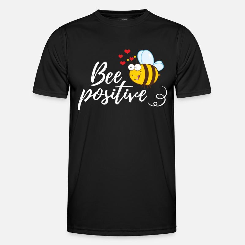Funny Bee Saying Bee Positive - Men's Functional T-Shirt - black