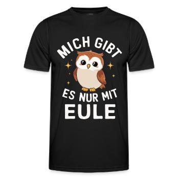 Night Owl Owl Owl Bird - Men's Functional T-Shirt - black - Front - AI Model Male 178 dark (178cm)